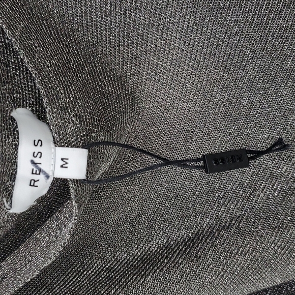 Reiss ISLA METALLIC ASYMMETRIC TOP Charcoal M - Picture 8 of 8